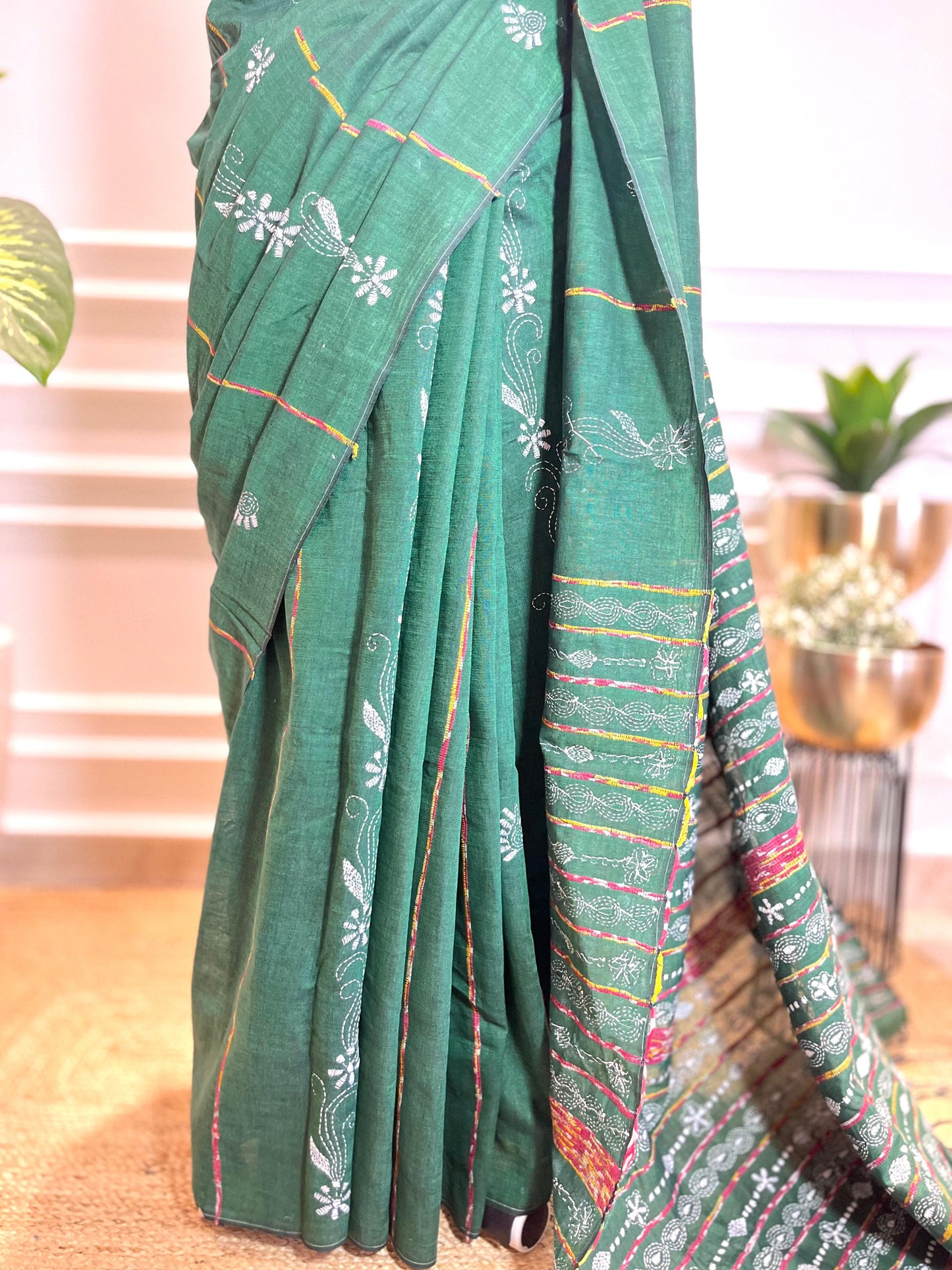 Hariyali | Kantha Stitch Saree