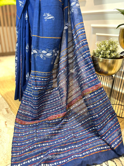 Neelvarn | Kantha Stitch Saree