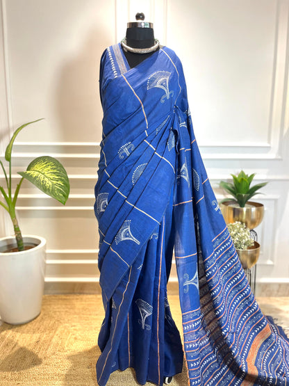 Morpankh | Kantha Stitch Saree