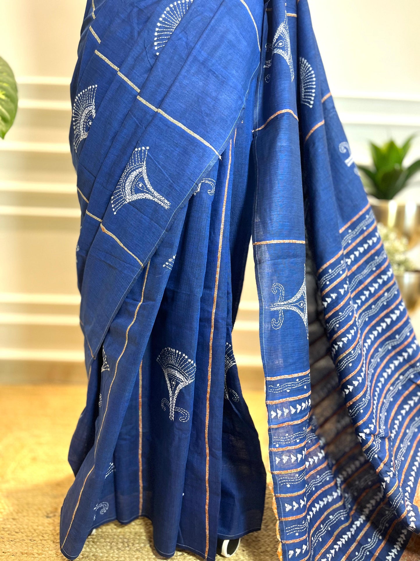 Morpankh | Kantha Stitch Saree