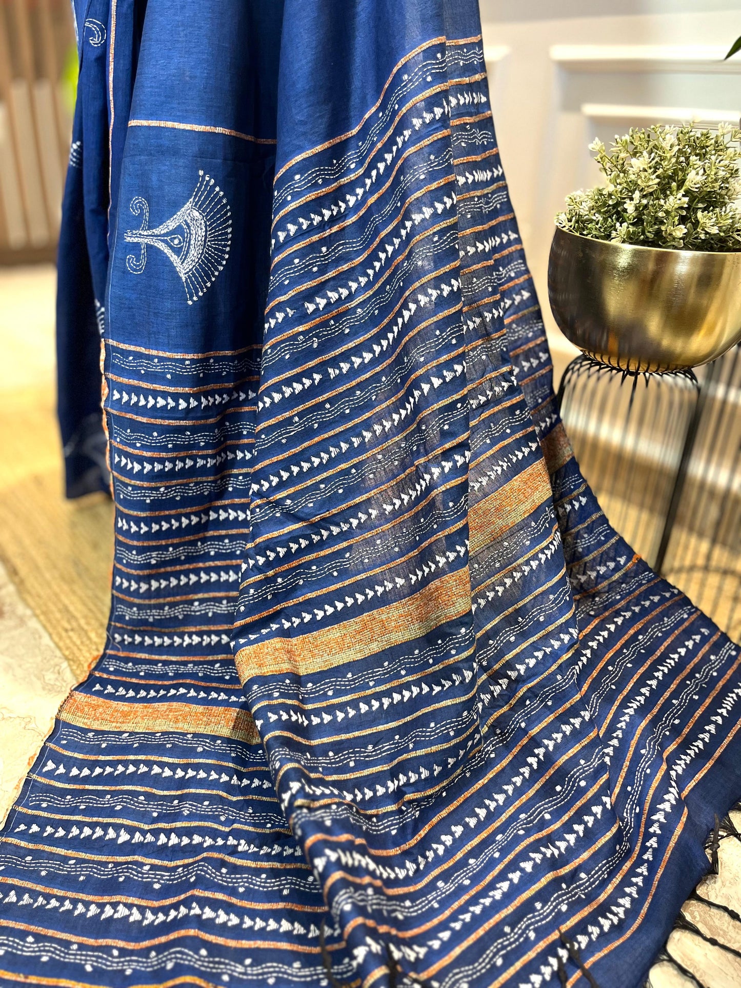 Morpankh | Kantha Stitch Saree