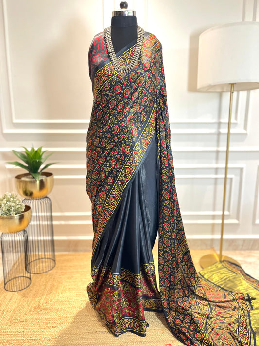 Aadha Haraa Aadha Sitara | Modal Silk Saree