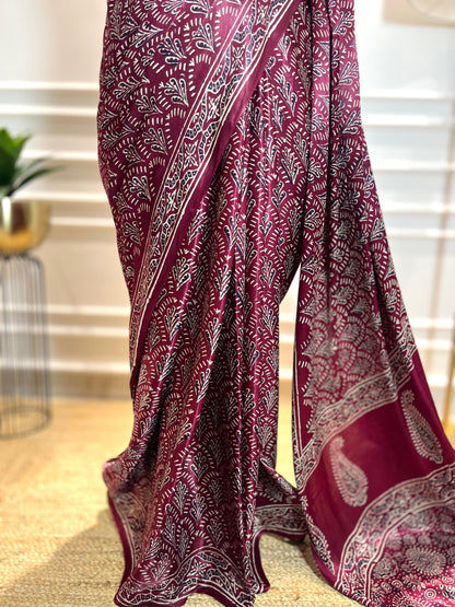 Laal Pattiyan | Modal Silk Saree