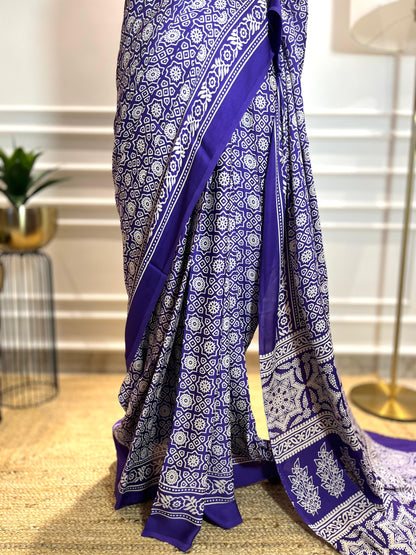 Purple Sitarey | Modal Silk Saree