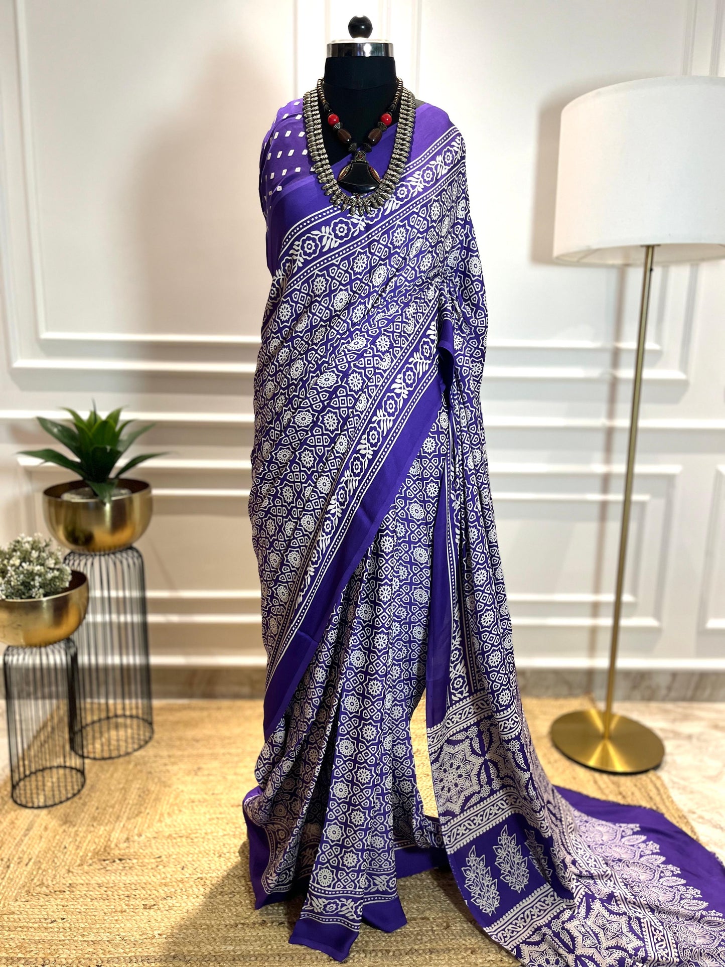 Purple Sitarey | Modal Silk Saree