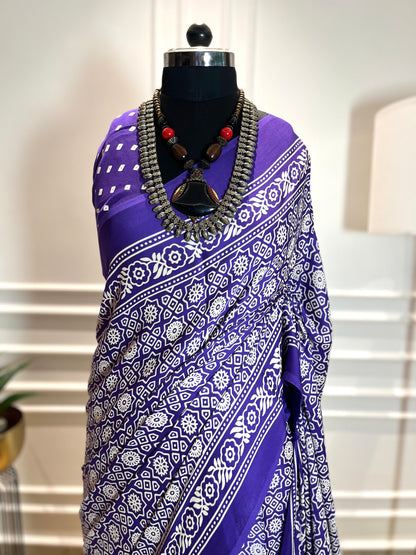 Purple Sitarey | Modal Silk Saree