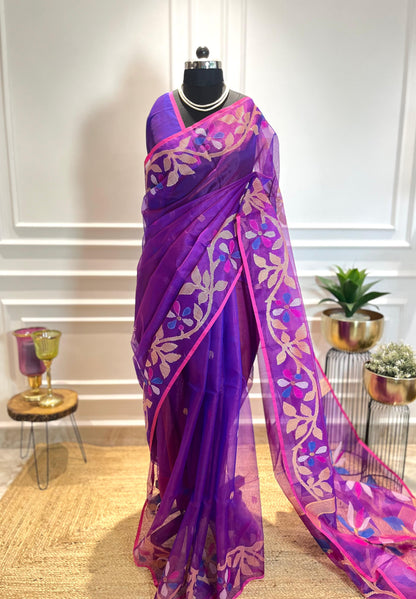 Phoolon ki Mallika | Muslin Silk Saree