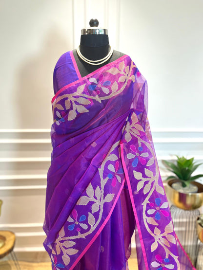 Phoolon ki Mallika | Muslin Silk Saree