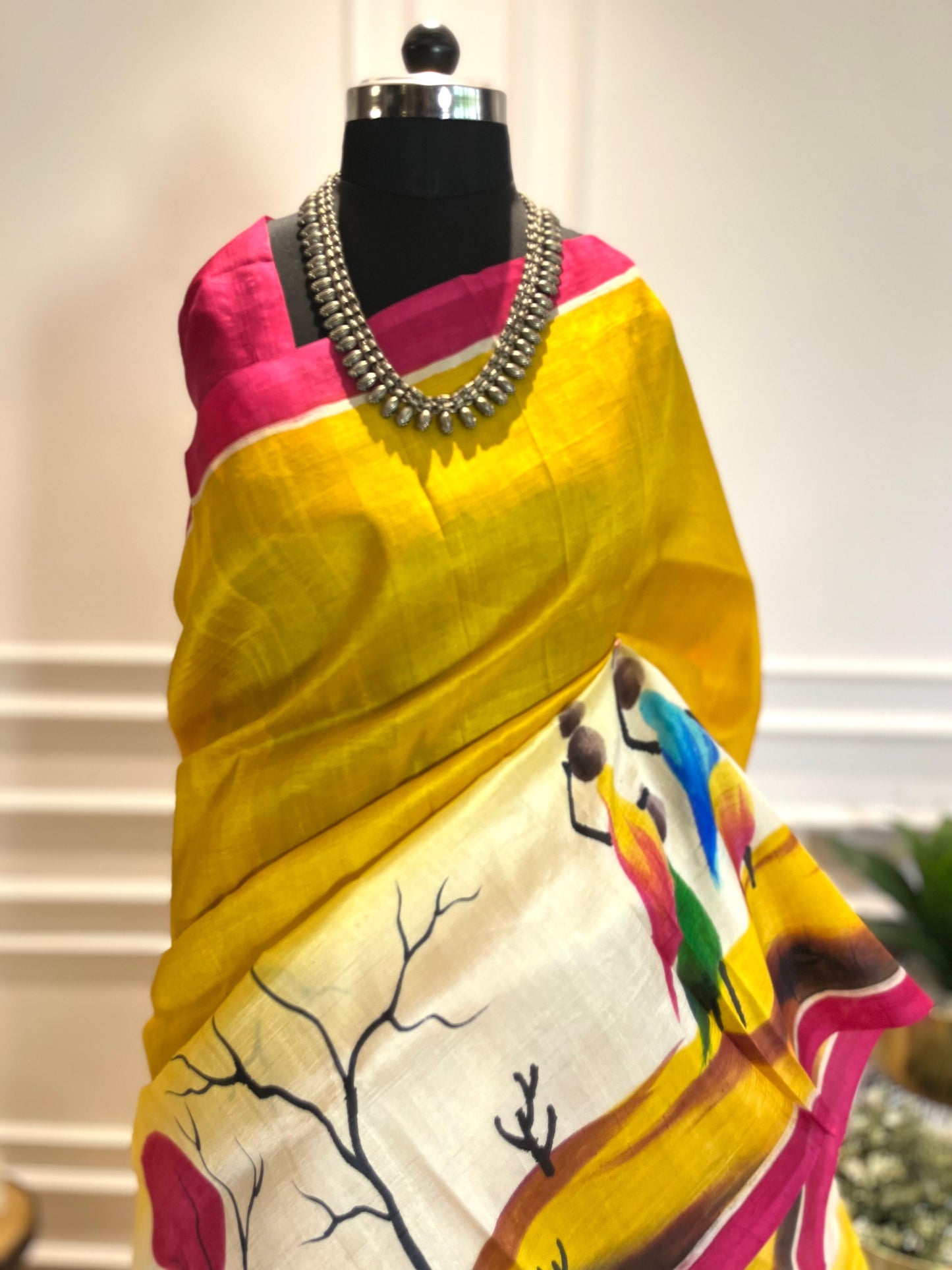 Desert Moon | Handpainted Silk Saree