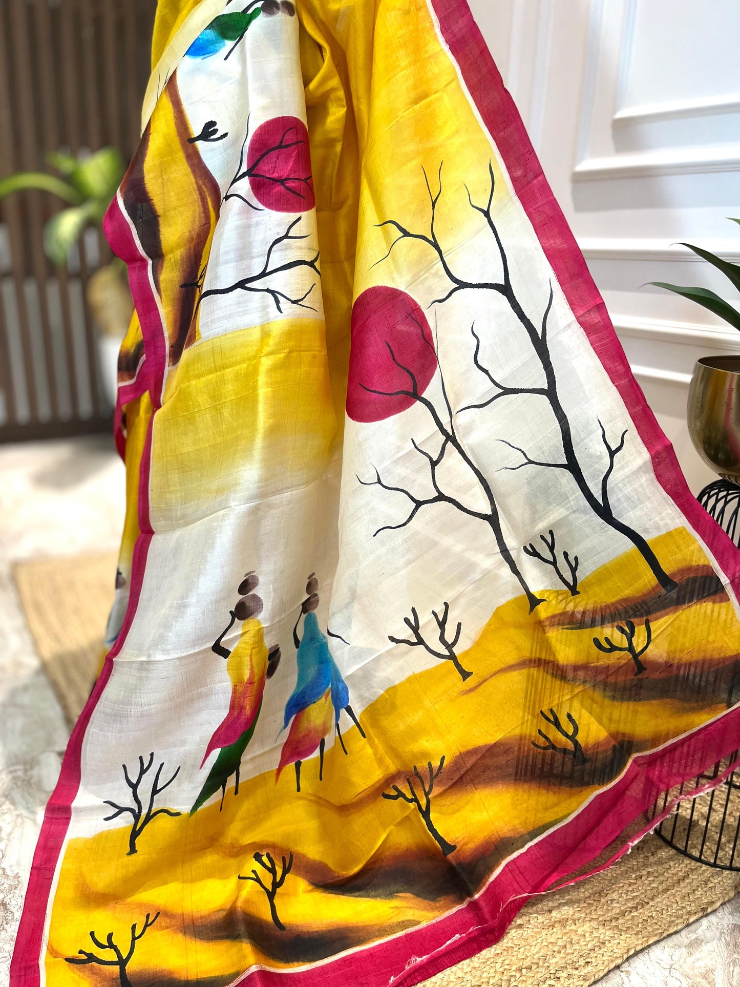 Desert Moon | Handpainted Silk Saree