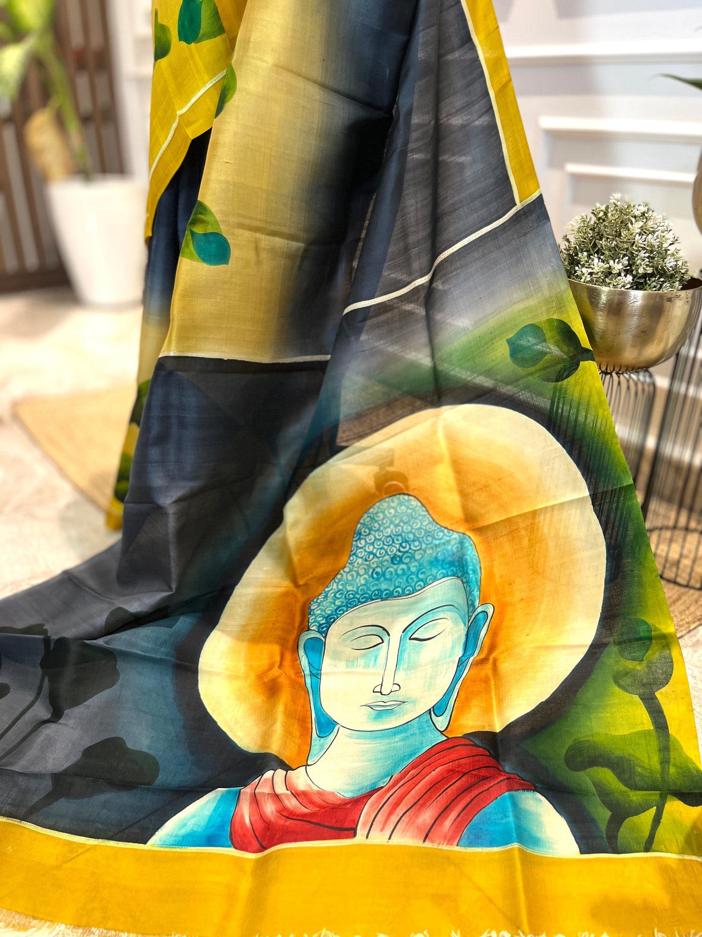 The Inner Lotus | Handpainted Silk Saree