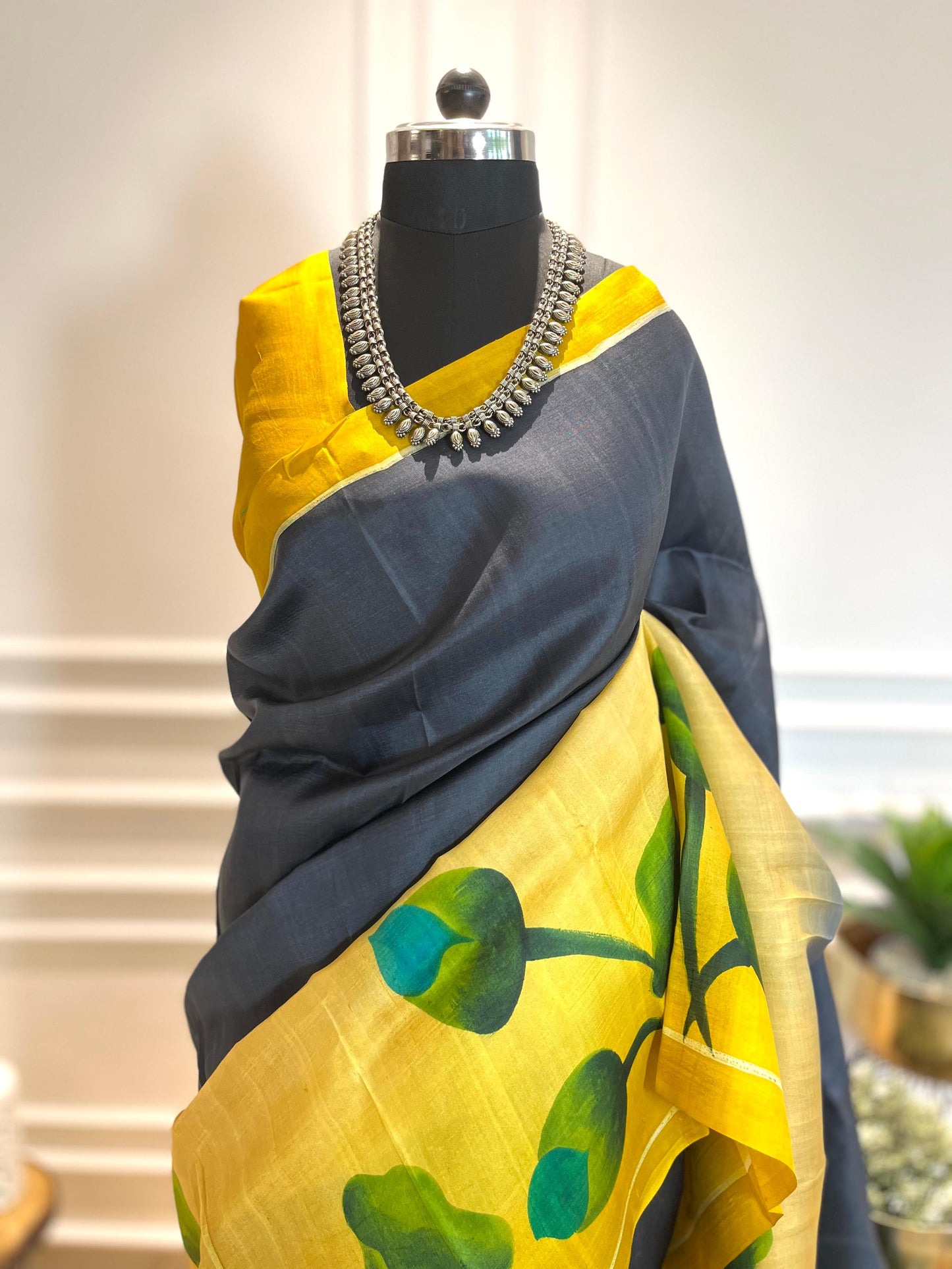 The Inner Lotus | Handpainted Silk Saree