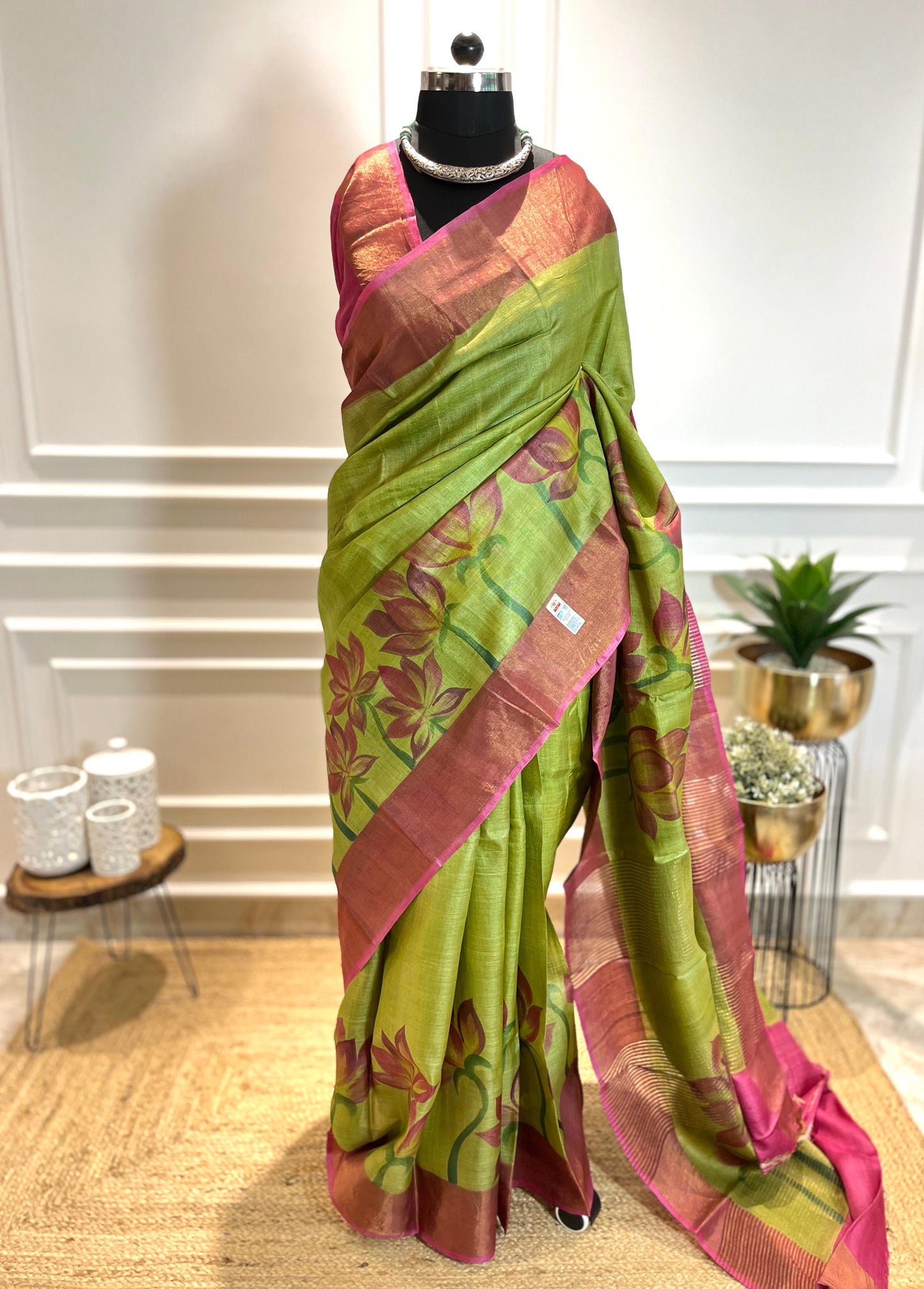 Lotus Love | Handpainted Silk Saree