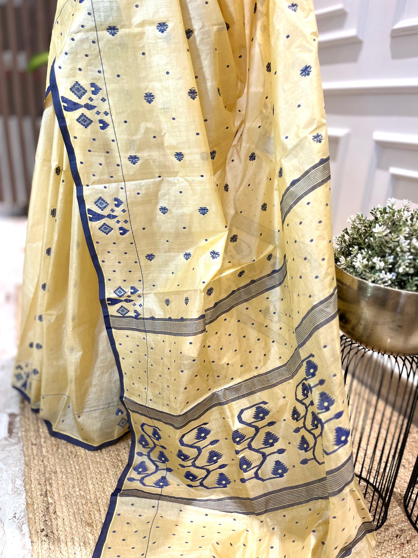 Temple Blues | Tussar Silk Saree