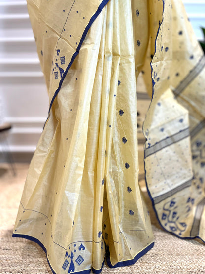 Temple Blues | Tussar Silk Saree