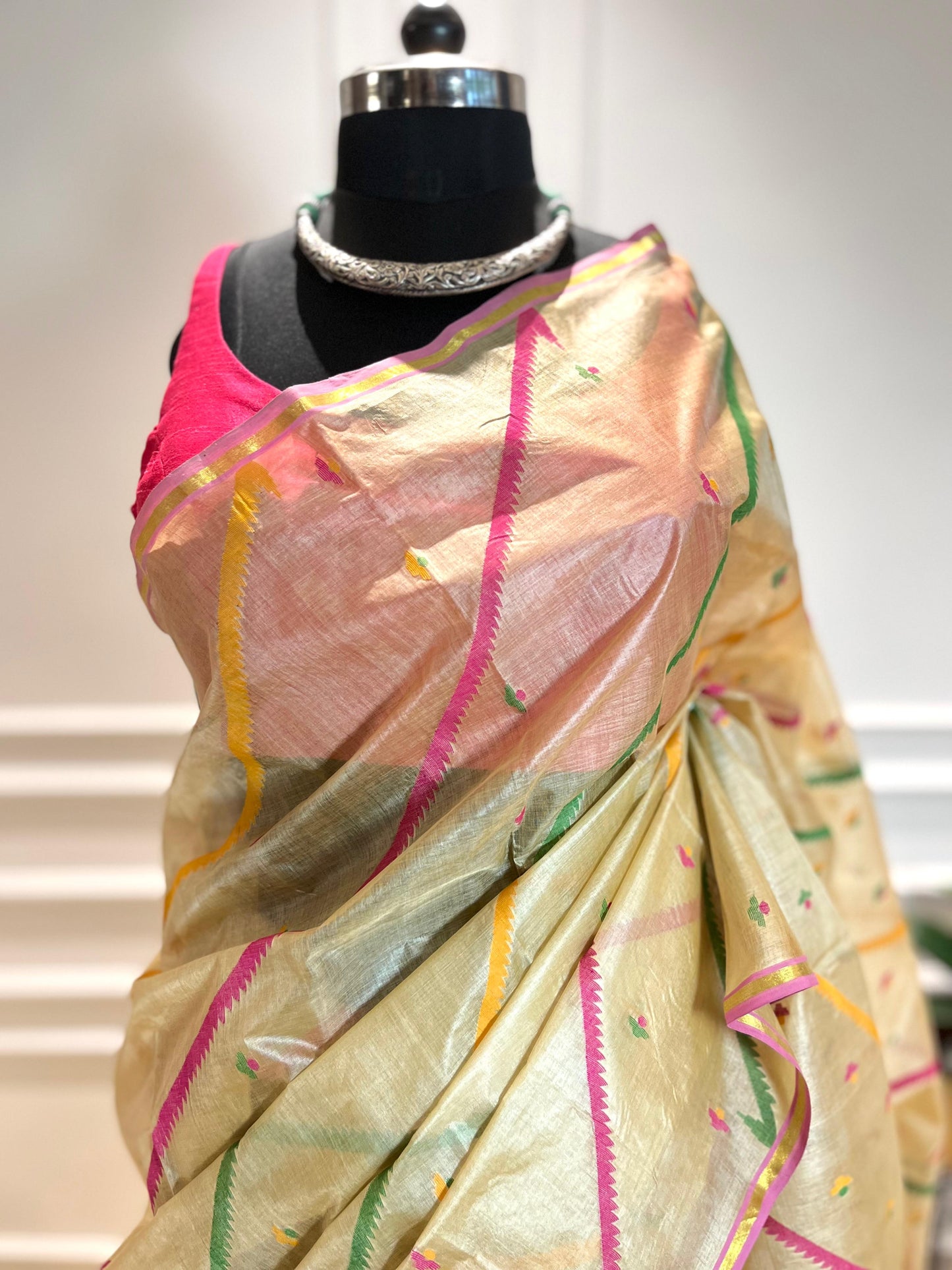 Sunehri Aari | Tussar Silk Saree